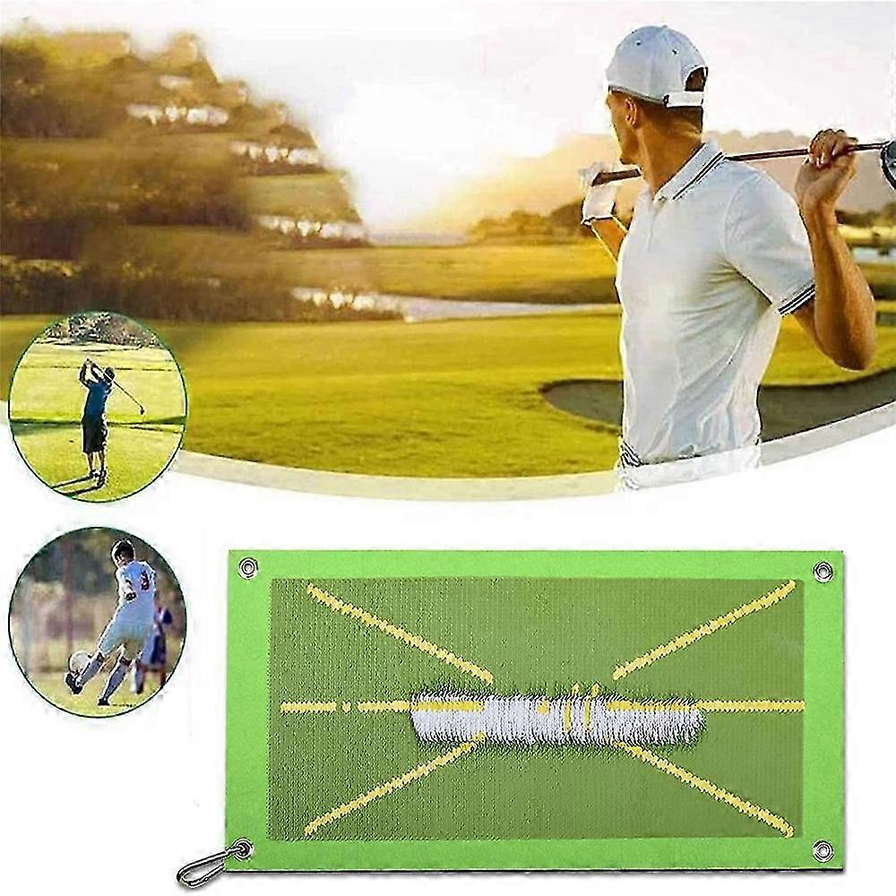Golf Swing Training Mat Mini Golf Practice Hitting Aid Mat That Shows Swing Path Golf Impact Mat