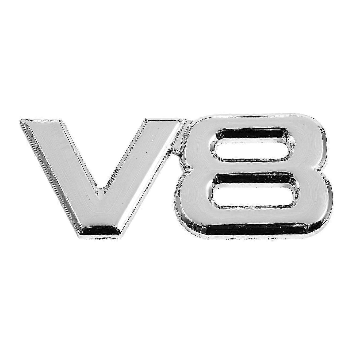 3D Argento 5.0 6.2 Auto Motore V8 Auto Posteriore Emblema Decalcomania Badge Sticker 7.5x3.5cm