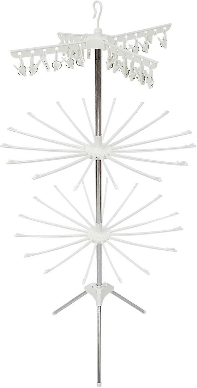 3-Tier Foldable Clothes Drying Rack for Outdoor Use, Space-Saving Design, Lightweight, Durable Material, Easy Setup