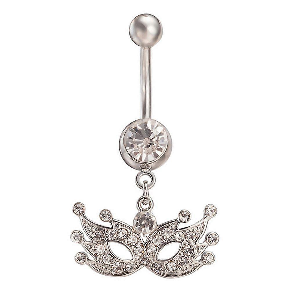 Dancing Party Mask Navel Ring Set with Zircon