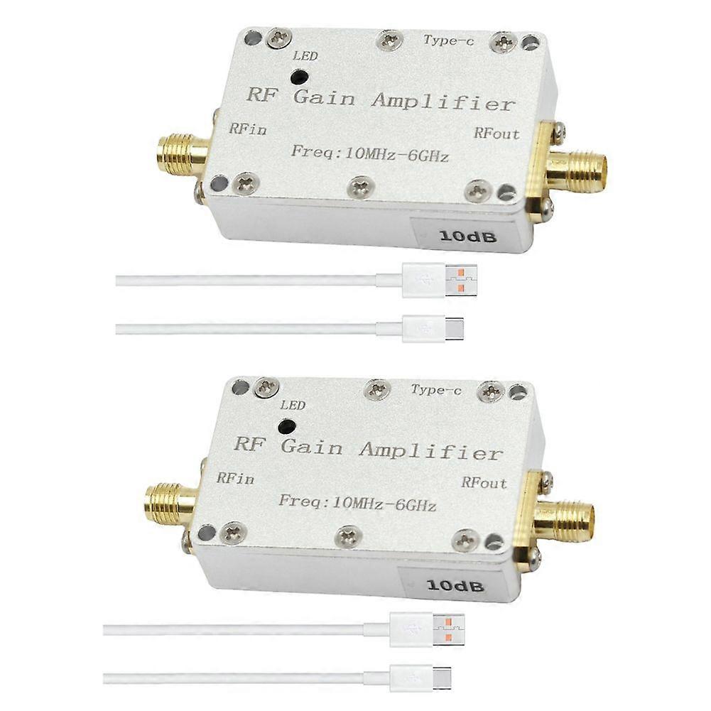 2Pcs 10M-6GHz RF Gain Amplifier High Flatness RF Power Amplifier RF Drive Signal Receiver 433M 1.2G 1.5G 2.4G 5.8G, 10DB