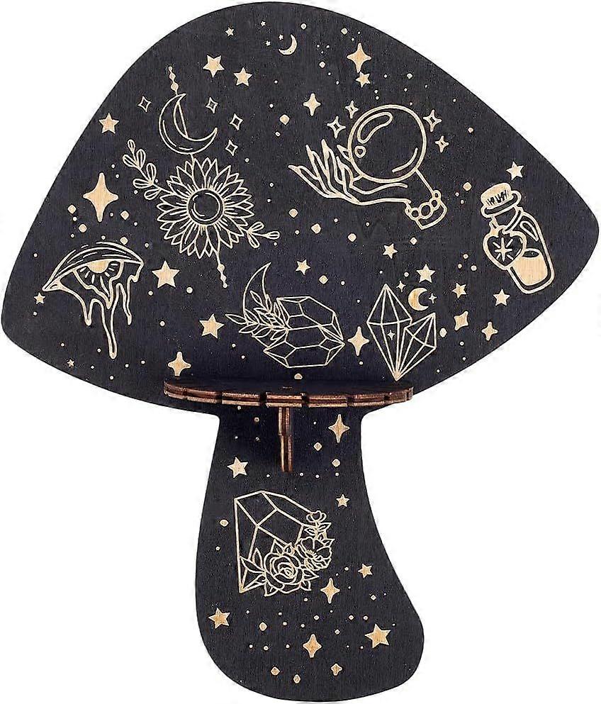 Mushroom Crystal Shelf Display Wall Crystal Shelf Sunflower Floating Shelves Large Wood Dowsing Pendulum Holder Stand Witchy Stuff Storage for Hanging