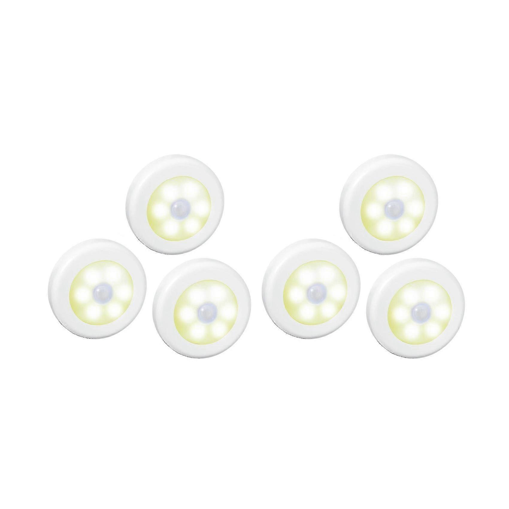 6pcs Led Motion Sensor Lights Pir Wireless Night Light Battery -d