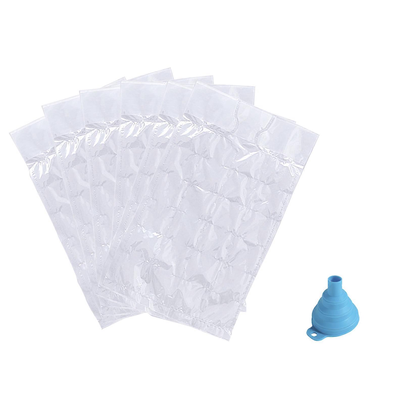 Sacchetti per cubetti di ghiaccio monouso autosigillanti - 2400 cubetti, 10 confezioni, materiale PE, imbuto