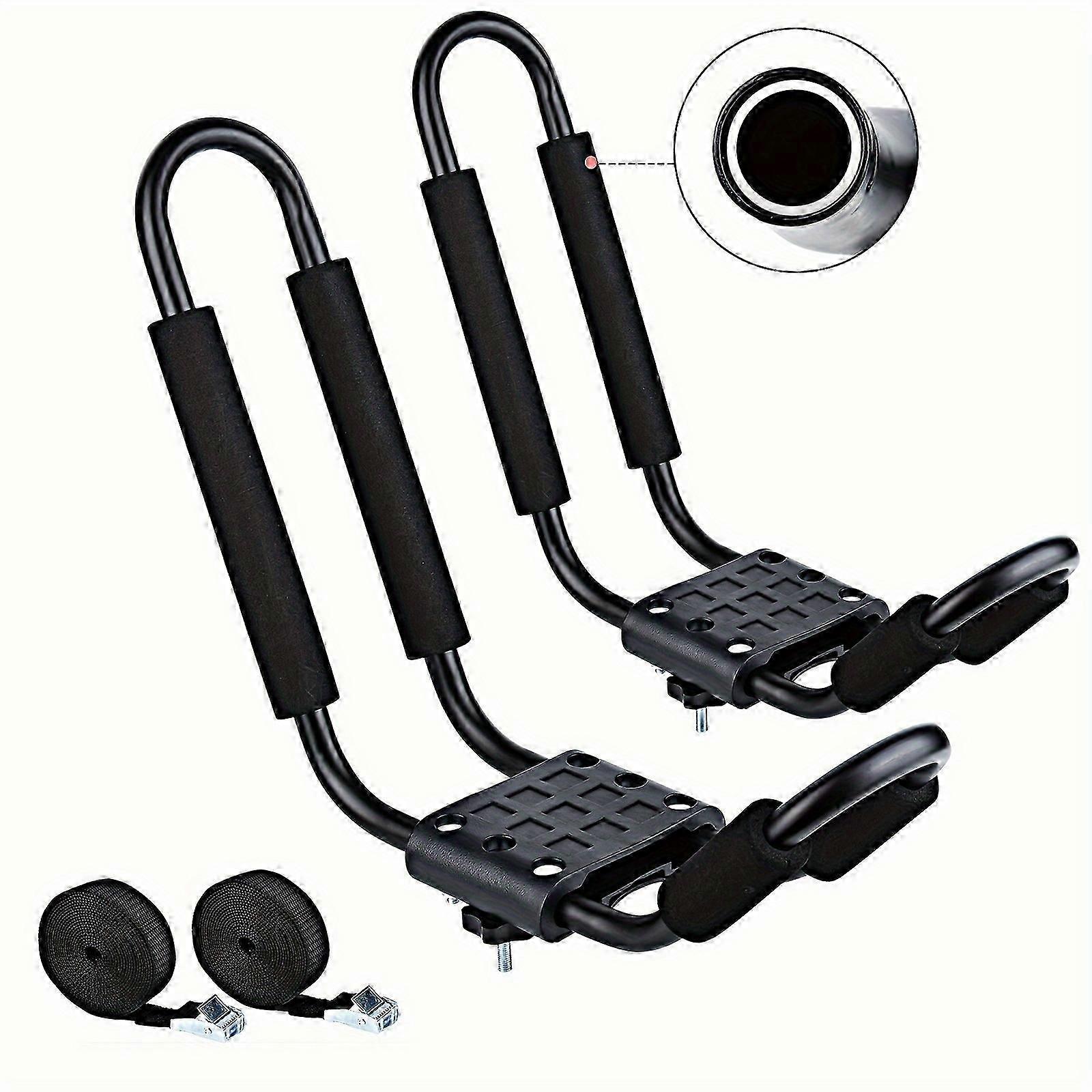 Portapacchi per kayak con 2 corde, 1 paio di portapacchi per kayak con barra a J per berline, SUV, camion, montaggio sul tetto.