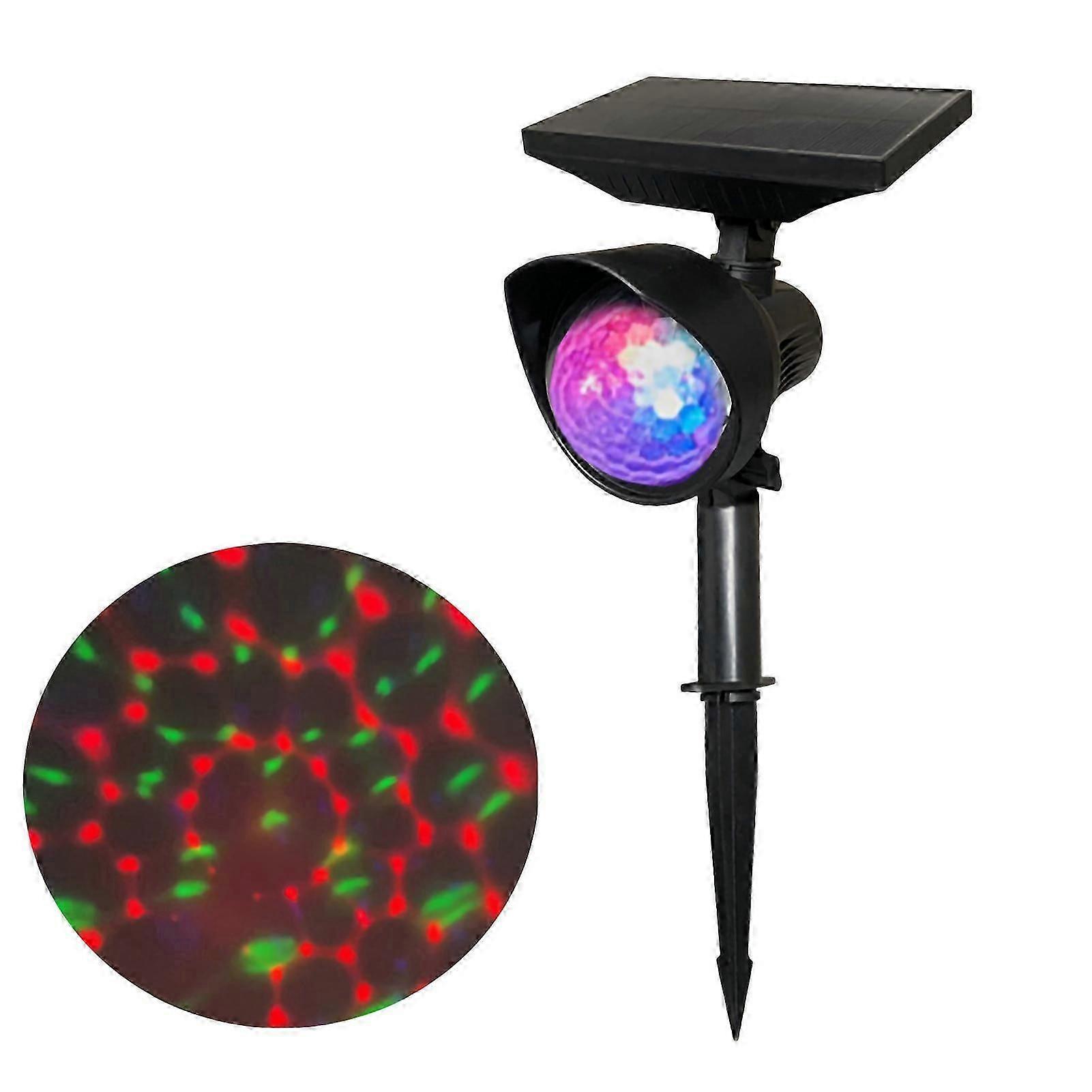 Outdoor Landscape Lawn Projector Lamp Waterproof Solar Powered Rotating Color Light for Garden