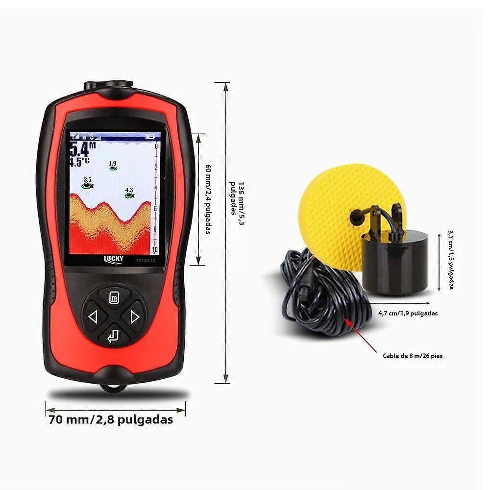 FF1108-1CT Portable Fish Finder with Depth Alarm Up to 100M/300FT Fish Detector with Echo Sounder for Fishing