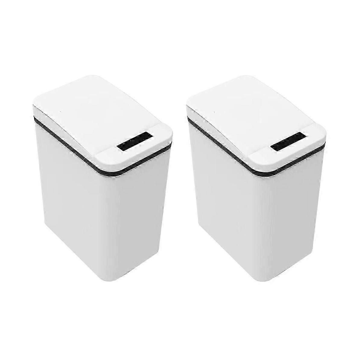 Non-Contact Bathroom Trash Can with Lid Ultra-Thin Intelligent Automatic Induction Sensor Trash Can