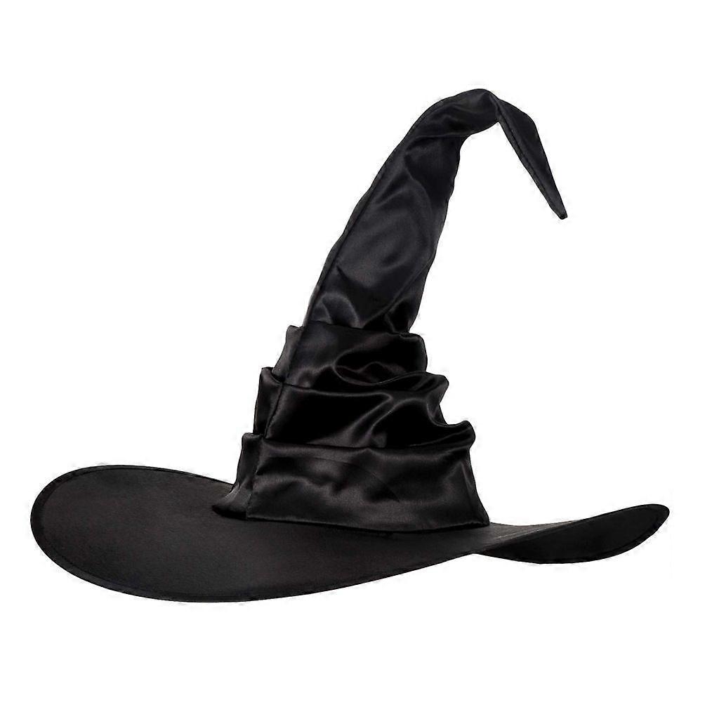 Halloween Witch Hat - Black Crease Bend Show Wizard Hat