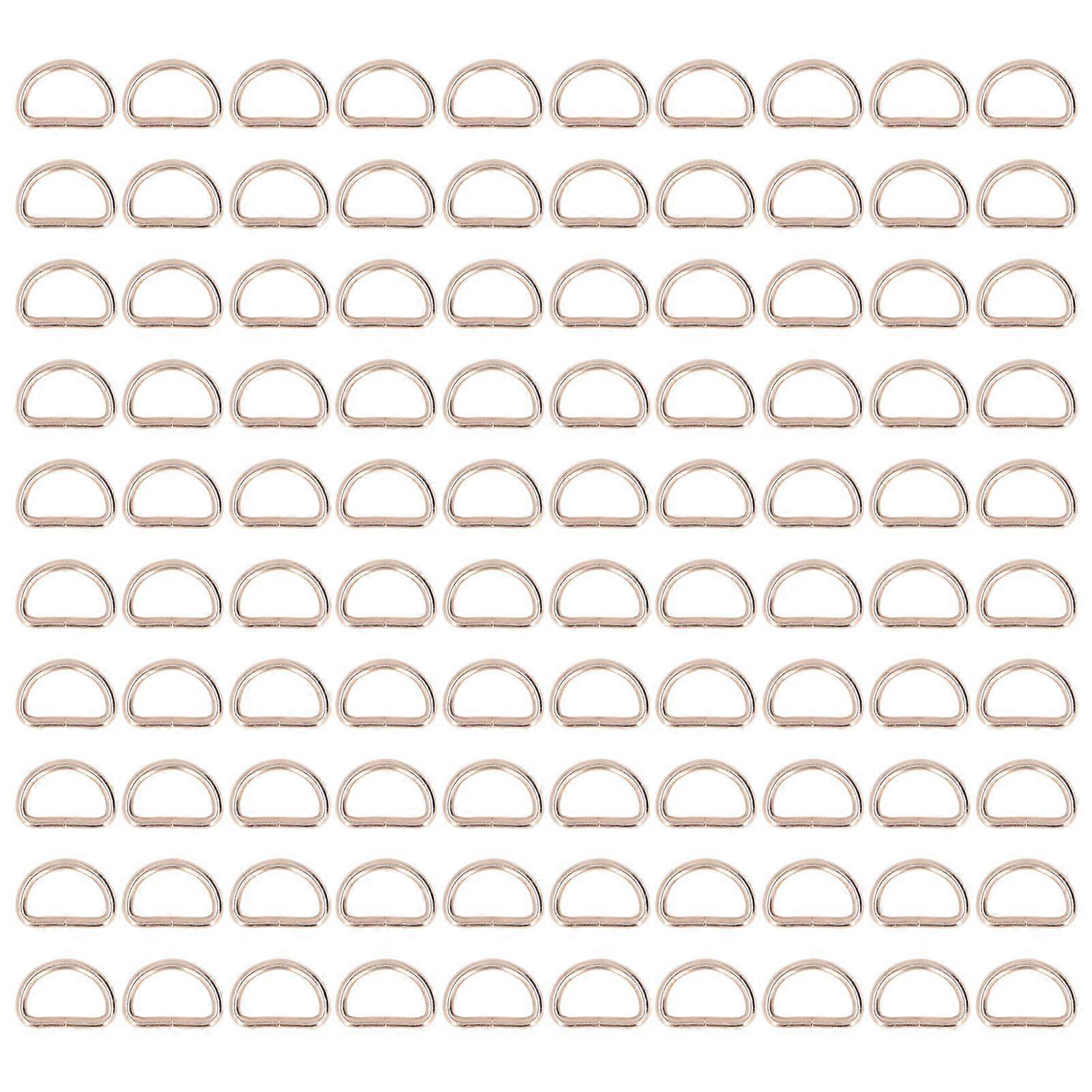 100Pcs D Rings Sturdy Durable Glossy Wide Application Fadeless Easy Assembly Metal D RingsGold