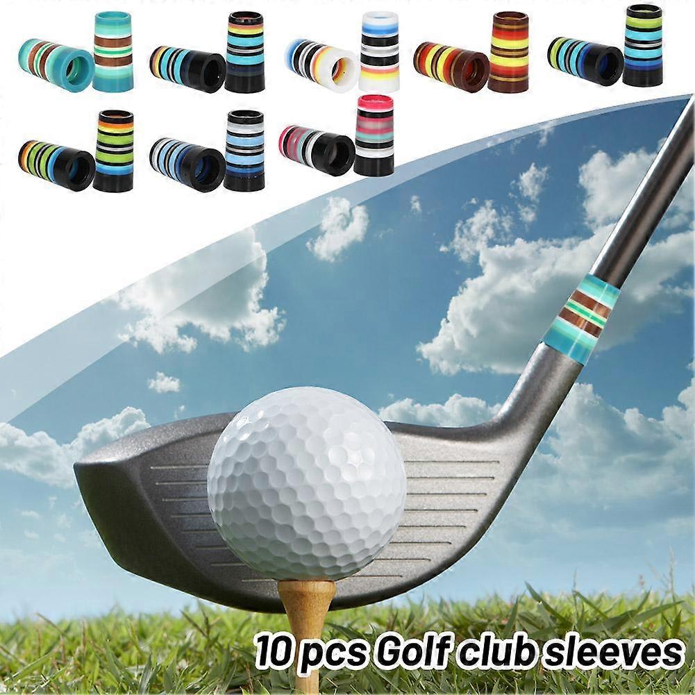 10Pcs Golfing Tapered Ferrules Parallel Colorful Striped Golfing Ferrules