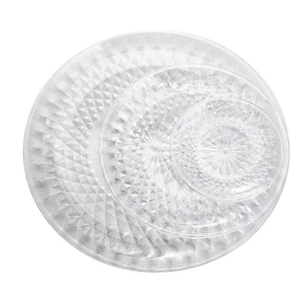 3-Tier Acrylic Cake Tray Fruits Nuts Display Round Decorative Party Desserts HolderCrystal