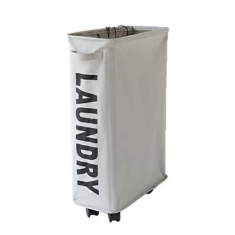 Foldable Laundry Basket Oxford Cloth Easy Install Storage Basket with Mesh Pulleys