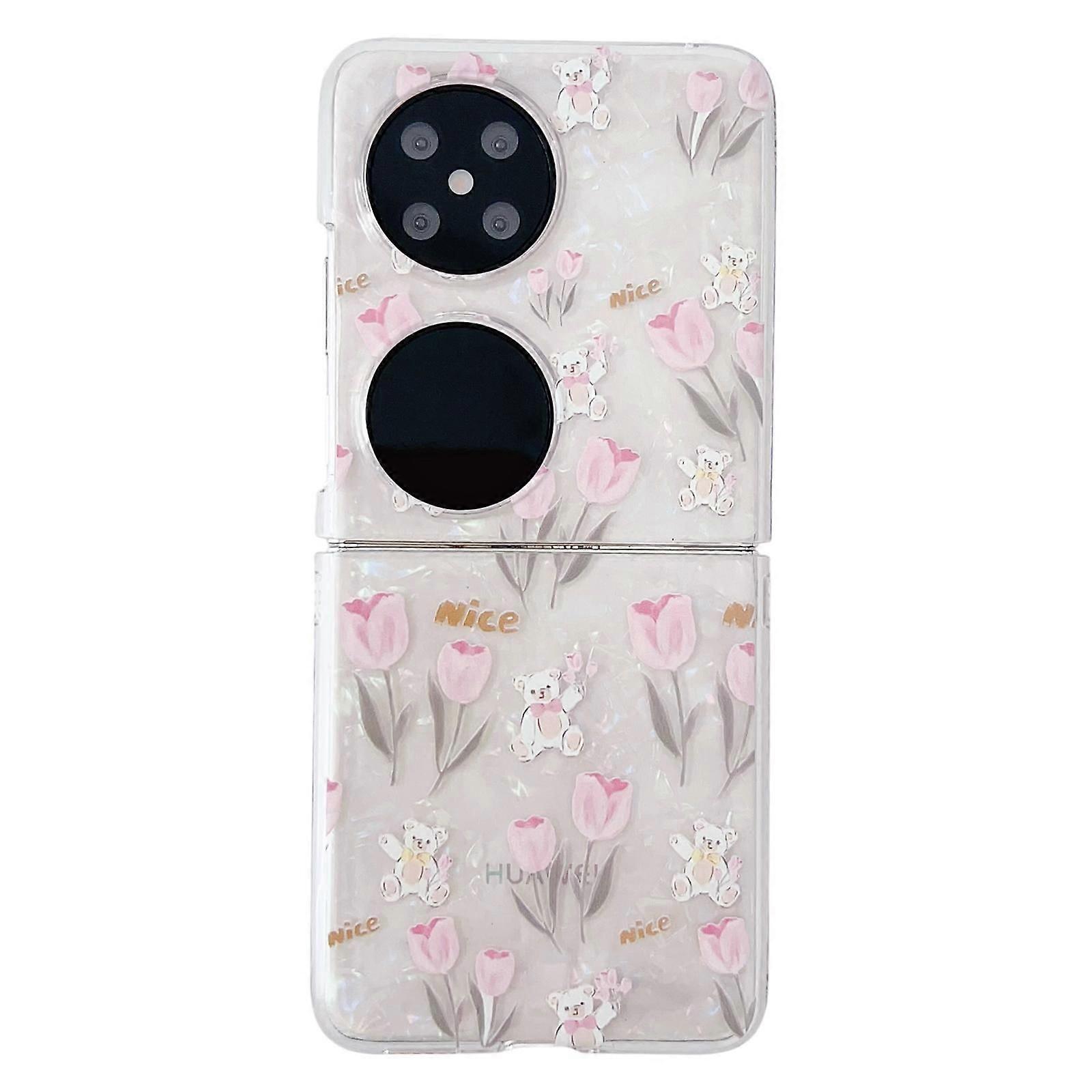 Flower Pattern PC Case For Huawei P50 Pocket