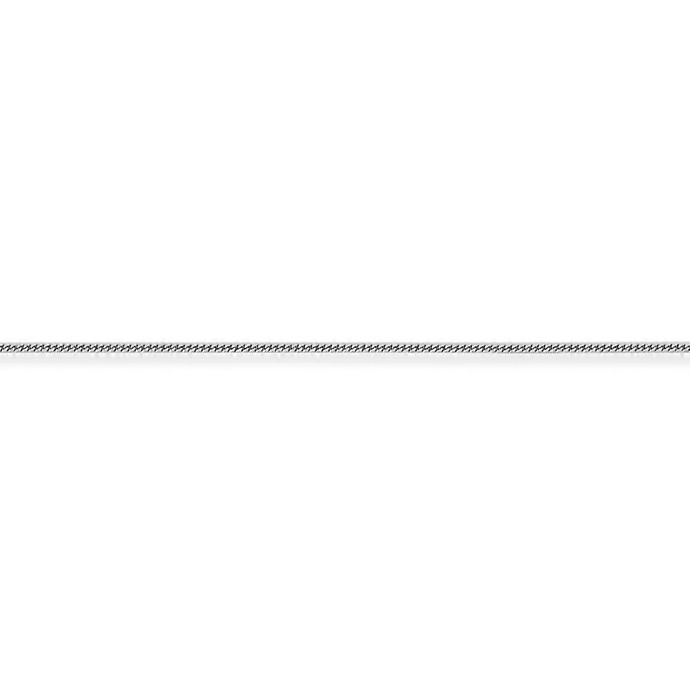 Jewelco London 铂金紧链钻石切割经典 Curb 吊坠链条项链 1 毫米