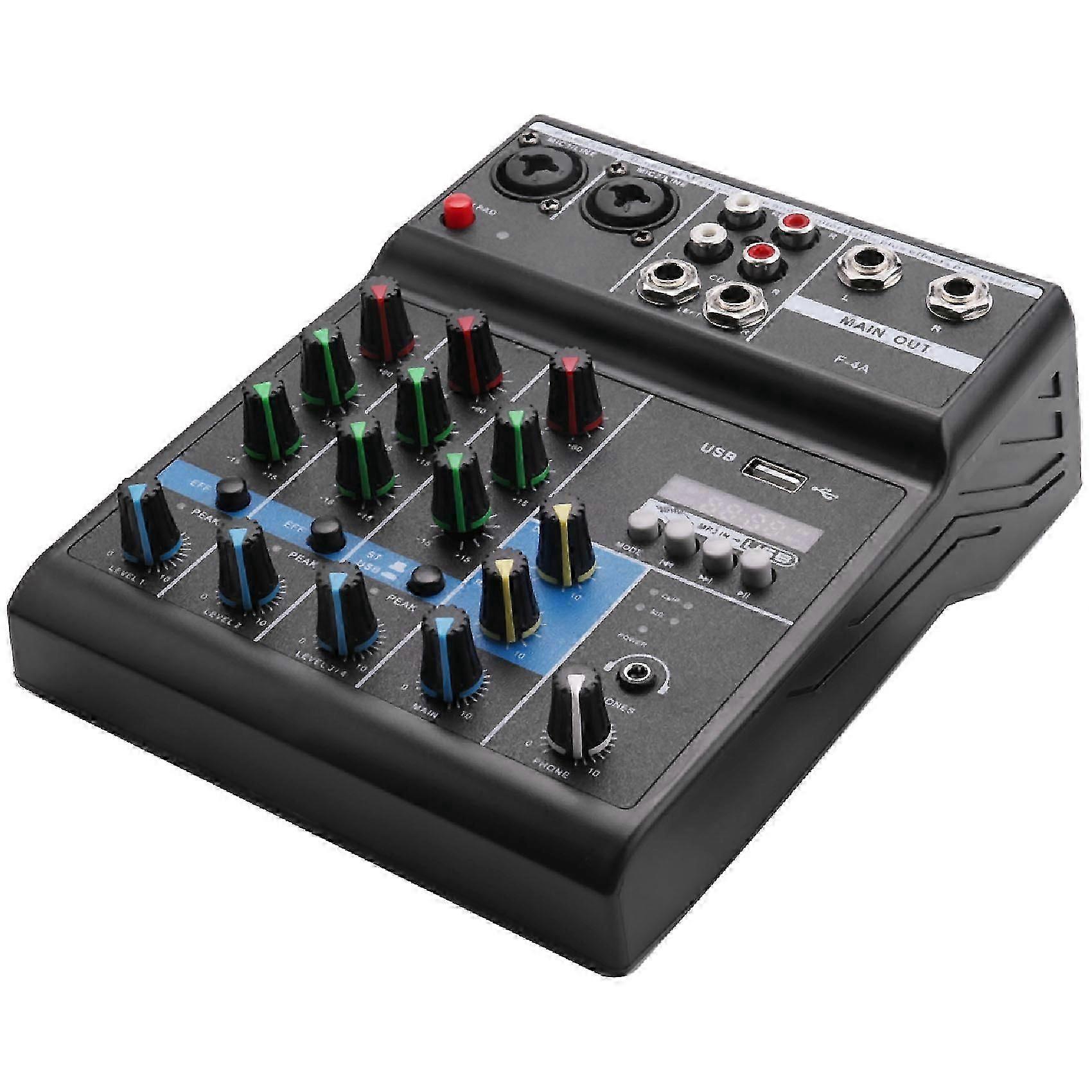 Console DJ de mixage Bluetooth à 4 canaux de mixage portable de table de mixage audio portable avec effet de réverbération pour Karao