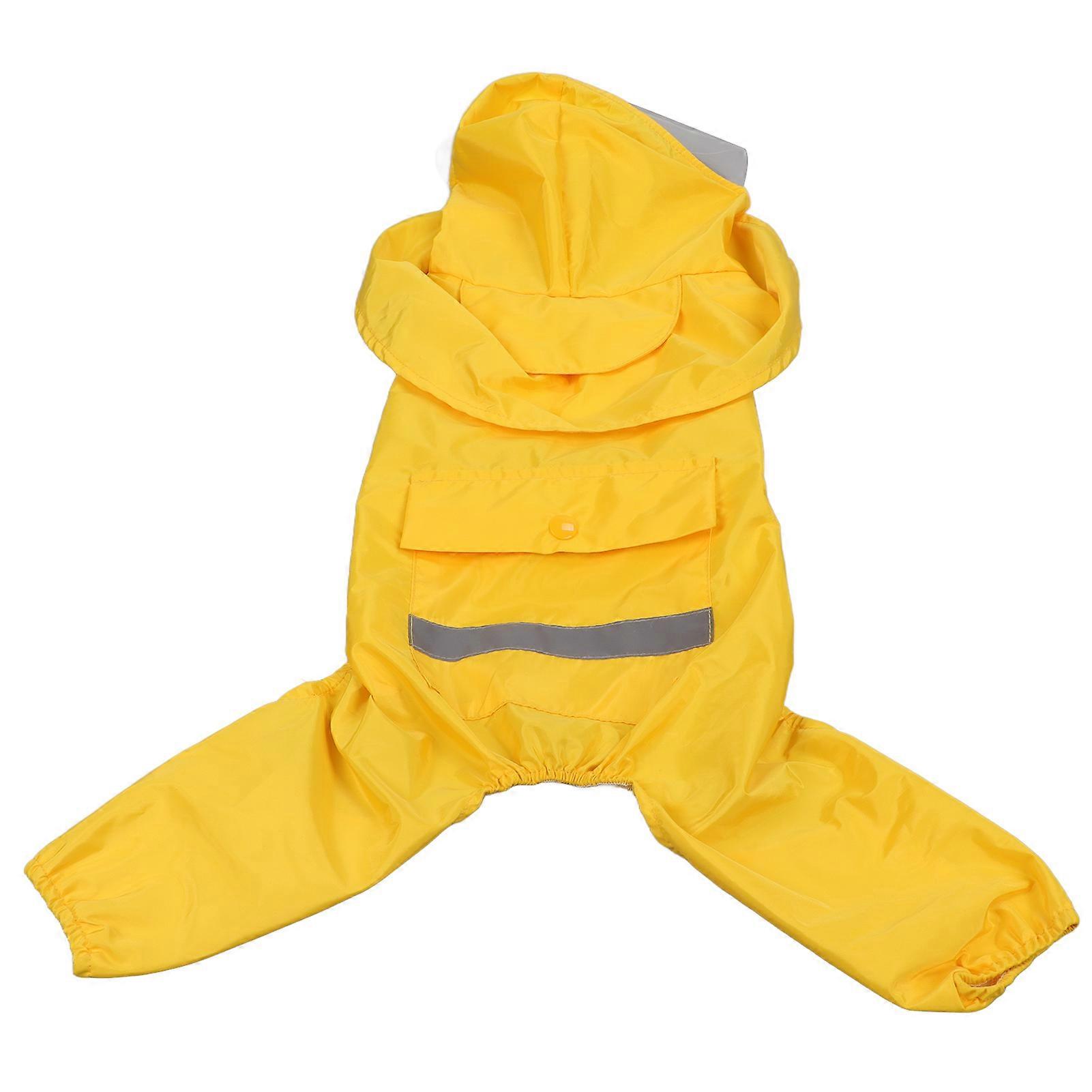 Dog Raincoat Breathable Adjustable Hooded Dog Raincoat with Pocket and Reflective Strips for Pets Dogs