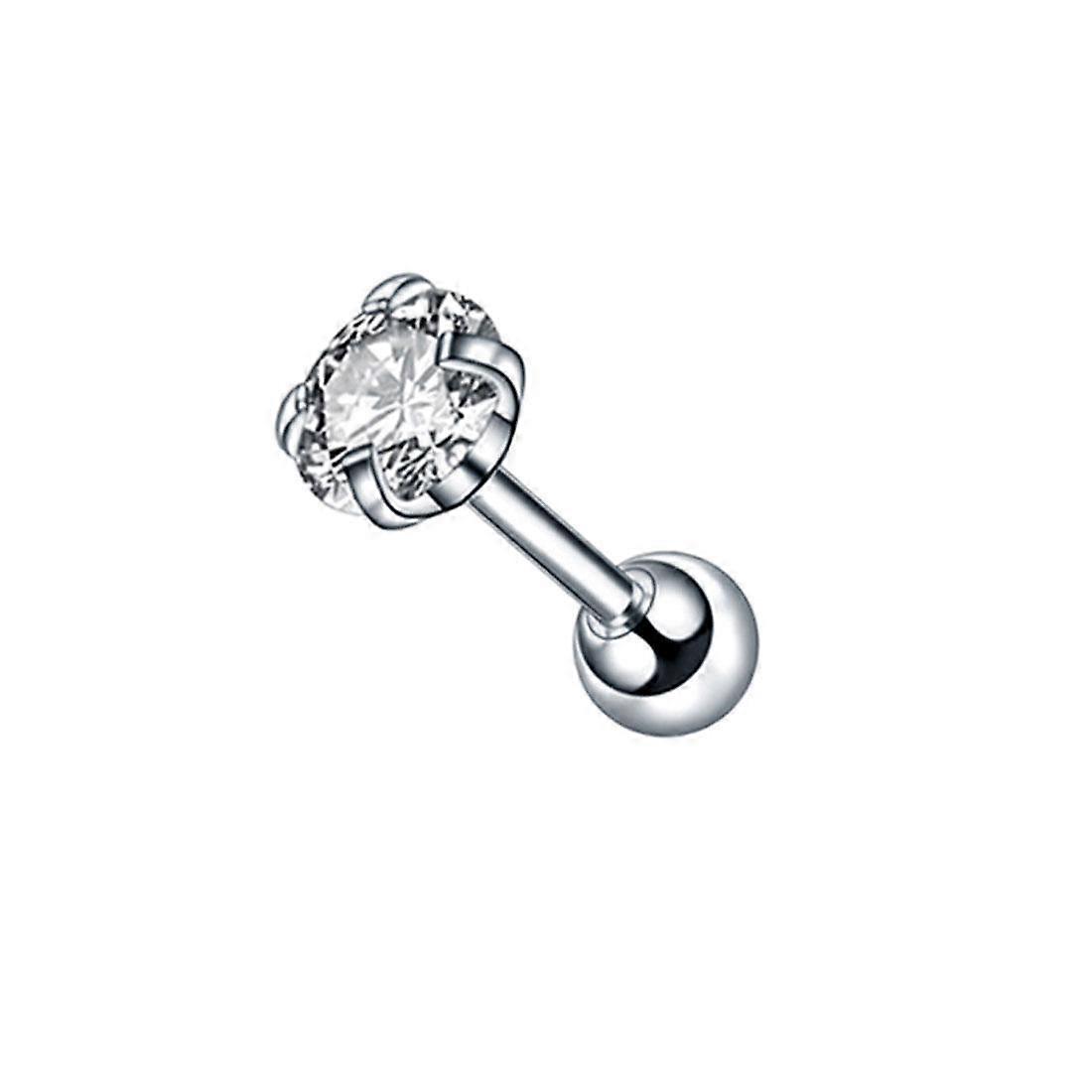Stainless Steel Cartilage Zircon For Women Men Crystal Earrings Ear Studs 4 Prong Piercing Jewelry Medical Tragus  Accessories