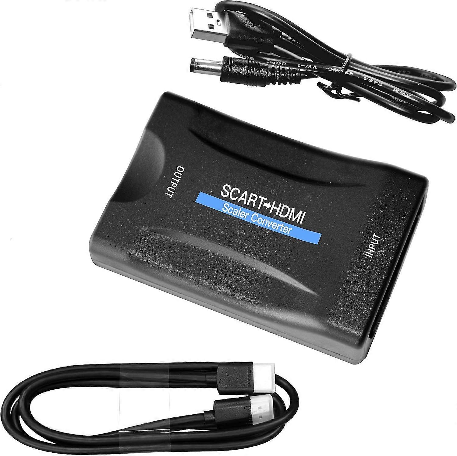 Euroconnect to HDMI Converter, HDMI Output Switch Audio Video Converter HDMI Cable for Monitor HDTV STB VHS Xbox PS3 Sky DVD Player