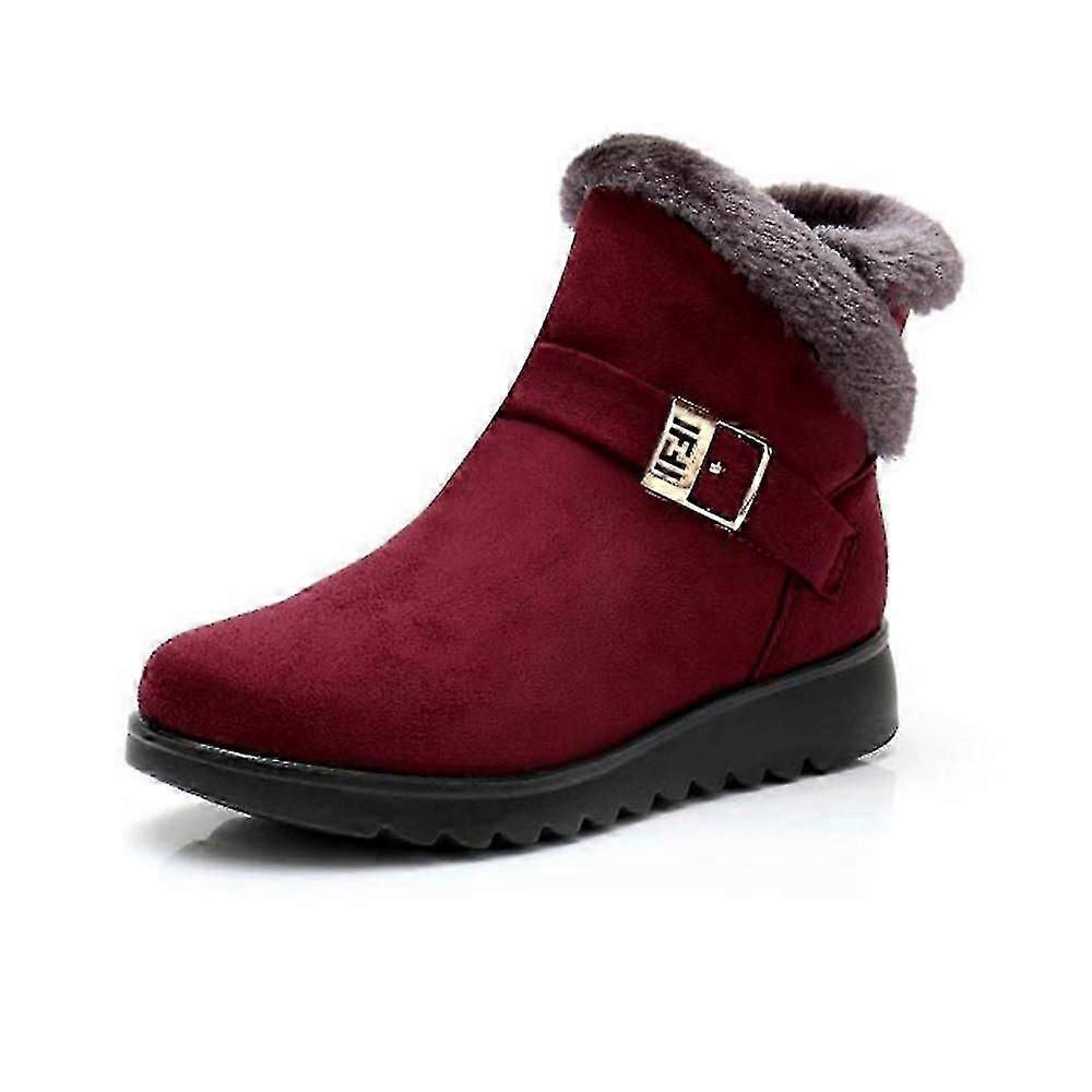 Soft Bottom Warm No-slip Zipper Solid Ankle Snow Boots For Women's