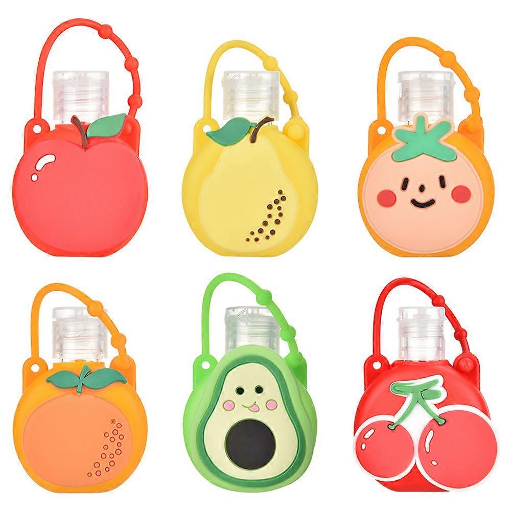 6PCS Cartoon Silicone Travel Bottles Set Dispensing Containers Portable Practical Children's Liquid Soap Empty Bottle