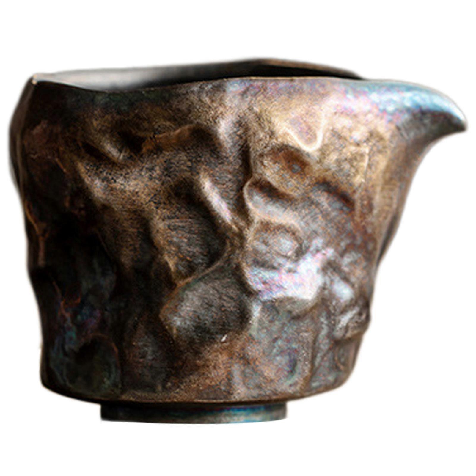 Retro Wabi-Sabi Silver Glazed Teapot, Ceramic Kyusu Tea Serving Pitcher, Acient Chinese Japanese Tea Ceremony