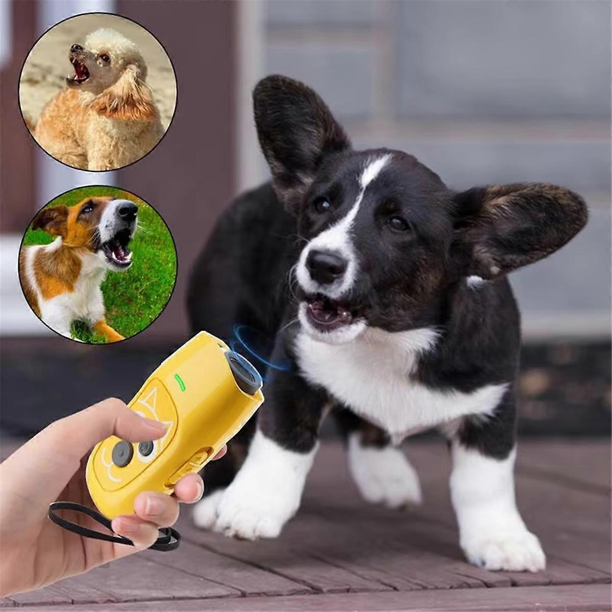 Anti-Bark Dog Training Clicker Long-Range Rechargeable Yellow