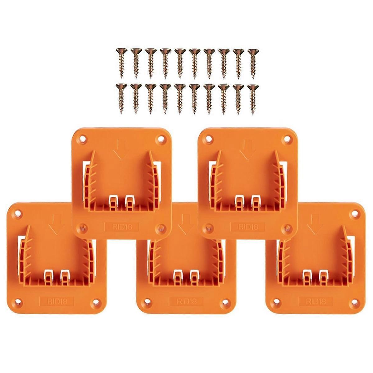 5pcs Tool Holder Mount for 18V Power Tool Mounting Base Wall Mounting Bracket Storage with 20 Screws