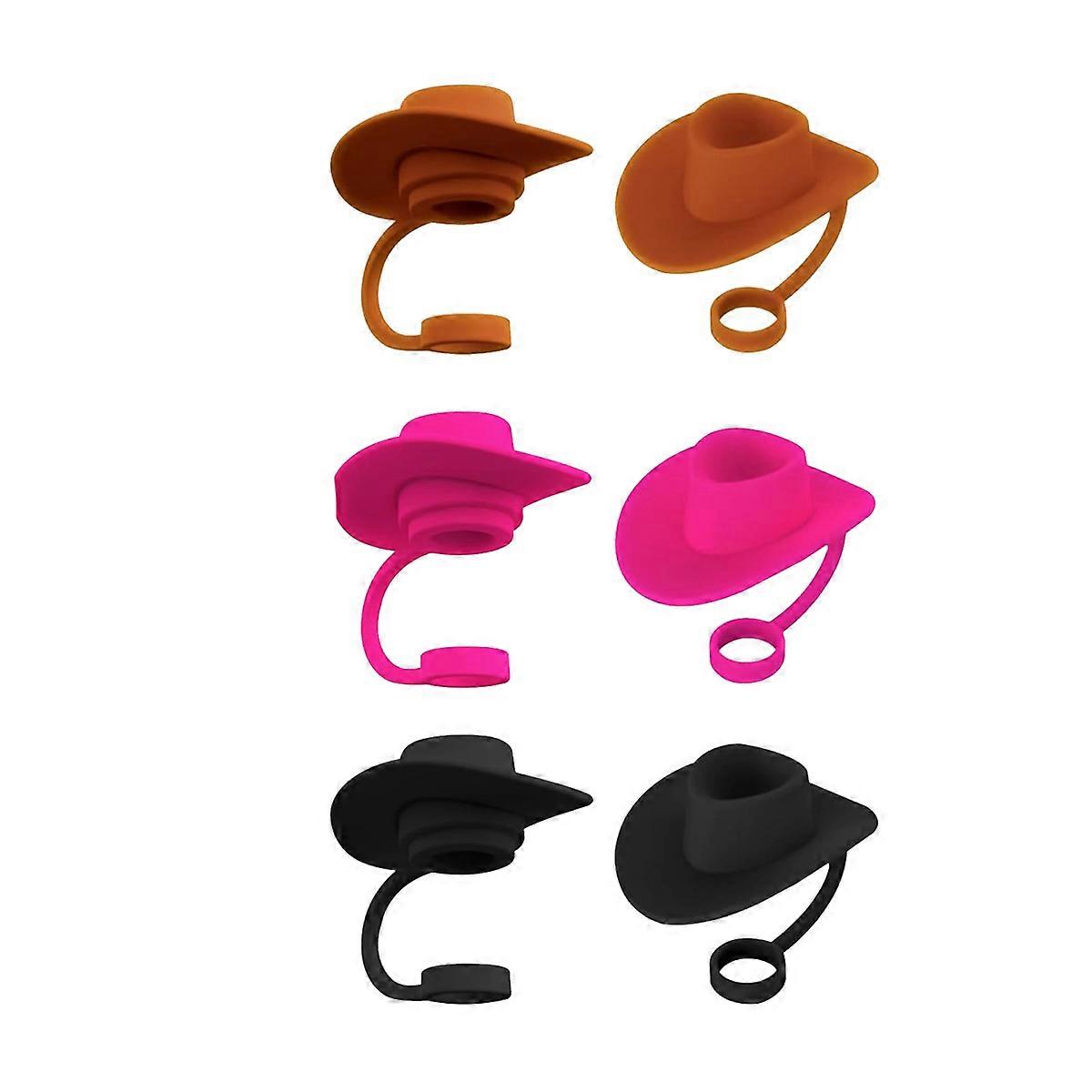 6 PCS Straw Cover Toppers for 8-10 mm Straw, Silicone Straw Tips Lid