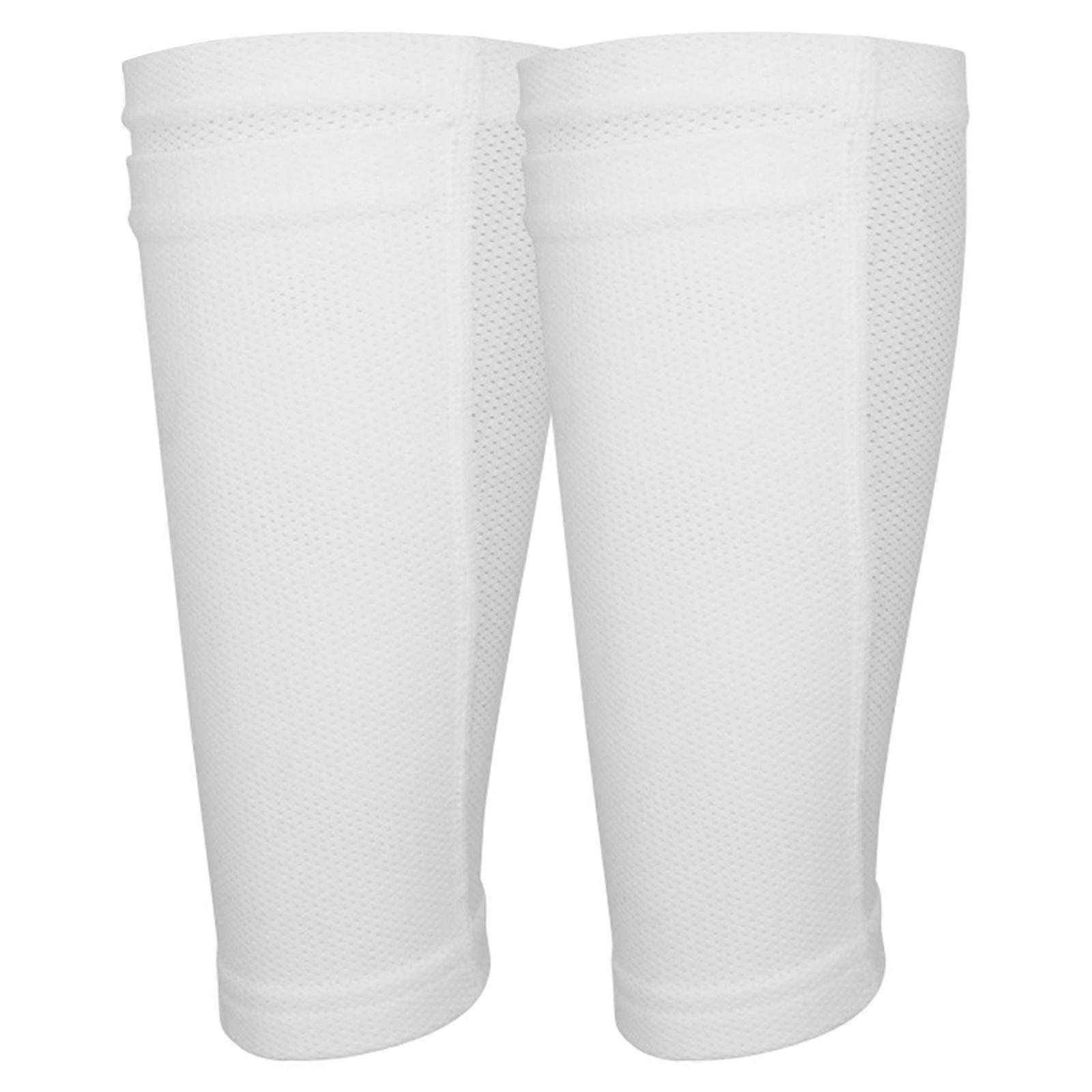 子供ティーン大人ランニングサッカーゲームのためのすねガードスリーブ、すねガードスリーブ、すねガードスリーブ、すねガードソックスホワイトS