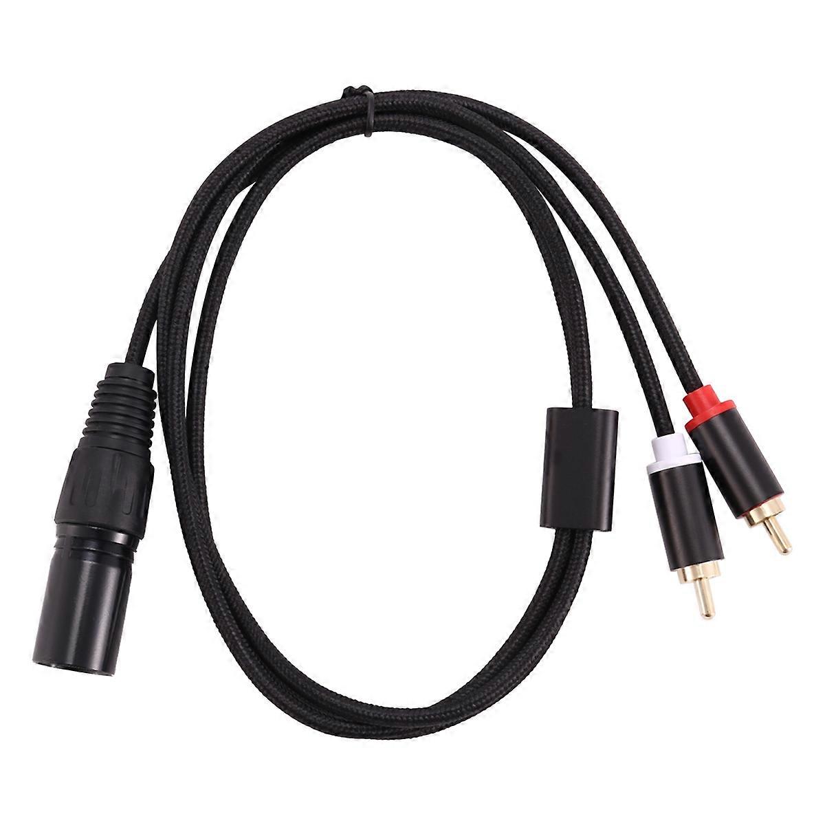 Stereo Audio Cable Amplifier Mixing Plug AV Cable 1M