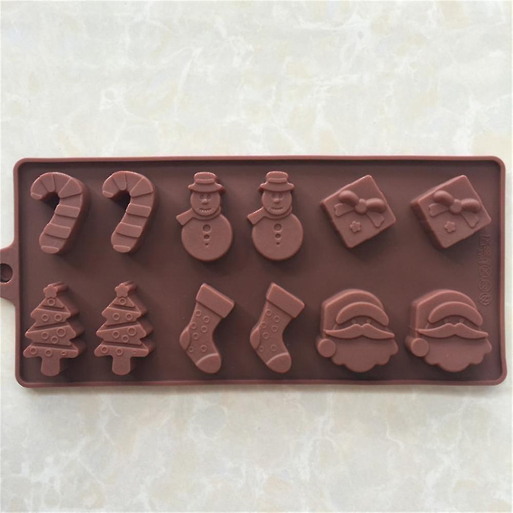 Bread Pans Molds 2pcs Christmas Snowman Socks Trees Pattern Silicone Mold Chocolate Mold Baking Non-stick And Heat-resistant Kitchen Handmade Tool