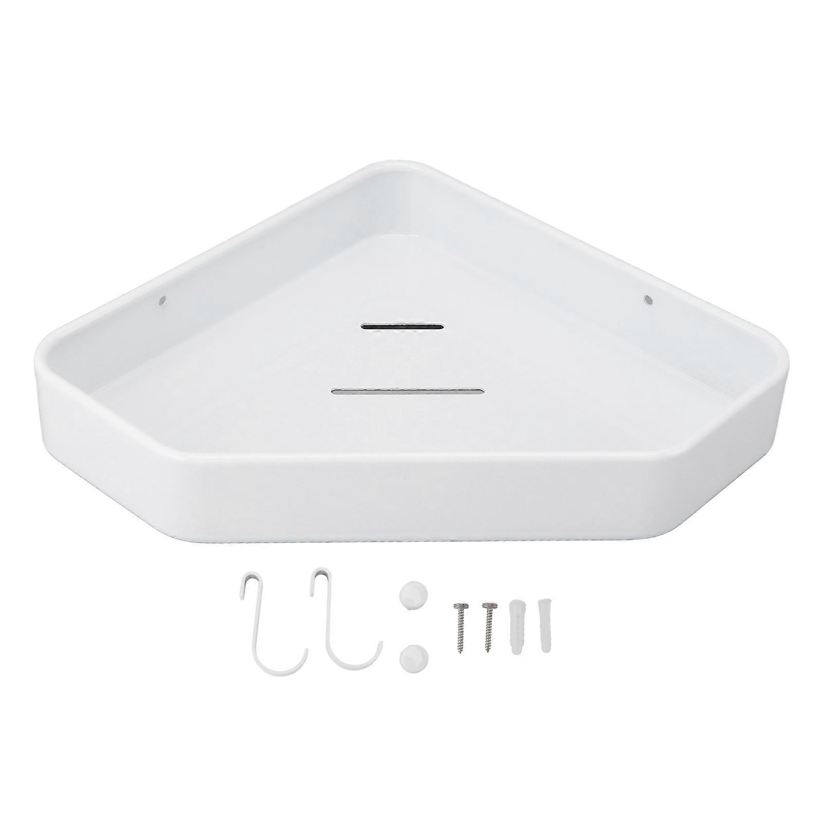 Towel Rack Large Capacity Simple Lightweight Aluminum Corner Caddy for Bathroom White