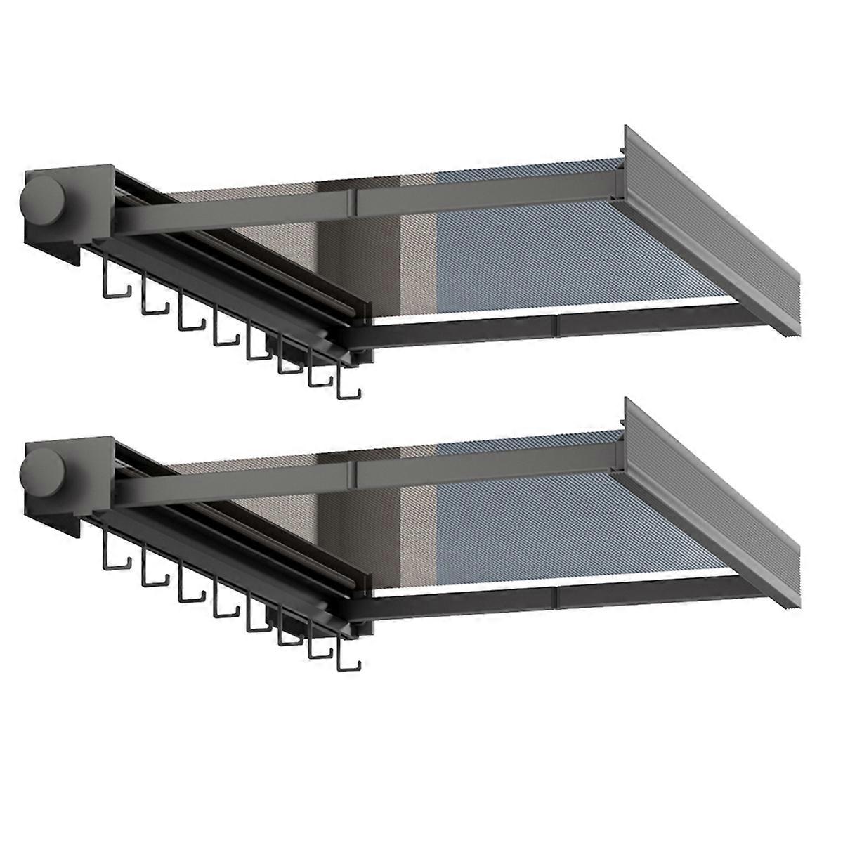 Retractable Invisible Folding Clothes Drying Rack,Punch-Free,-Gray