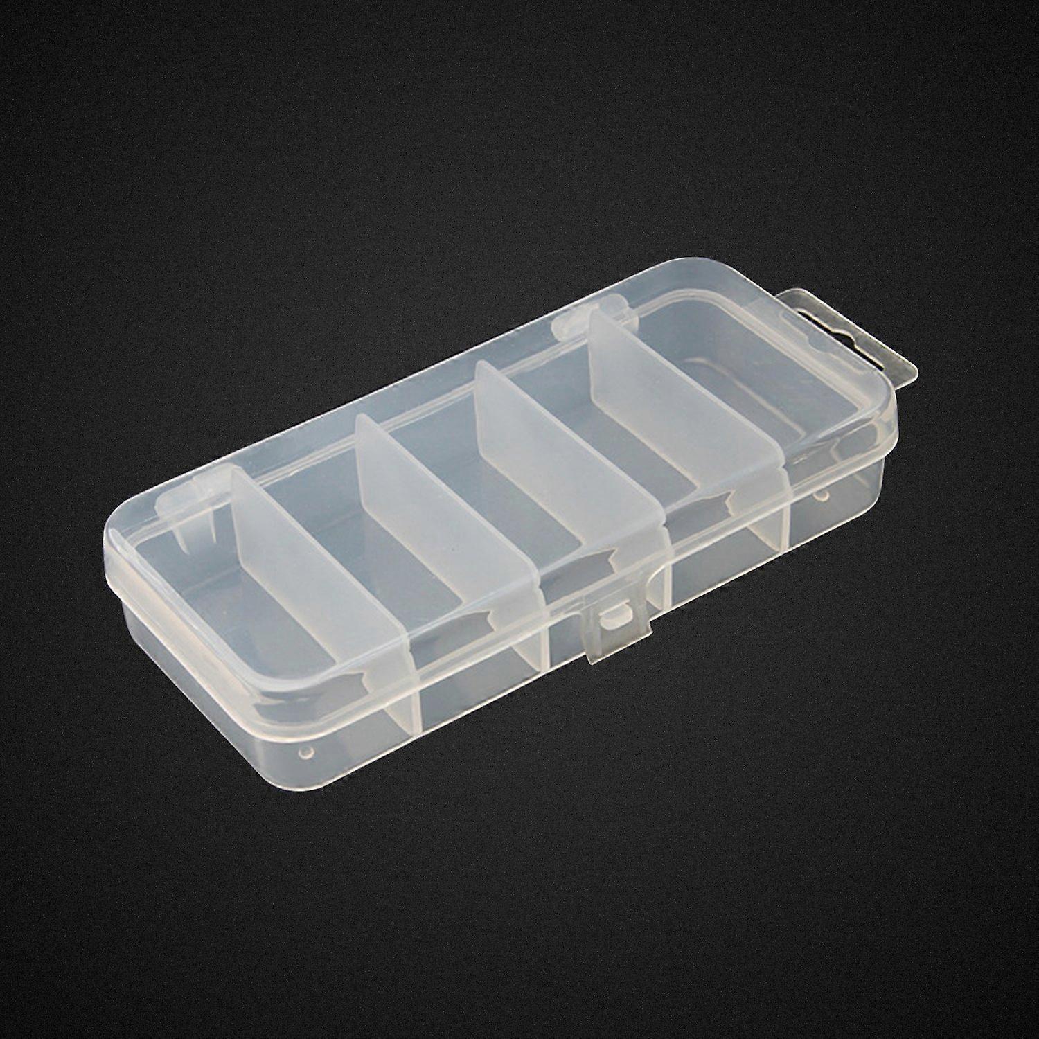 "5x2.4x1 Inch Transparent Plastic Fishing Tackle Box for Lures Hooks Storage Organizer Container Jewelry Making"