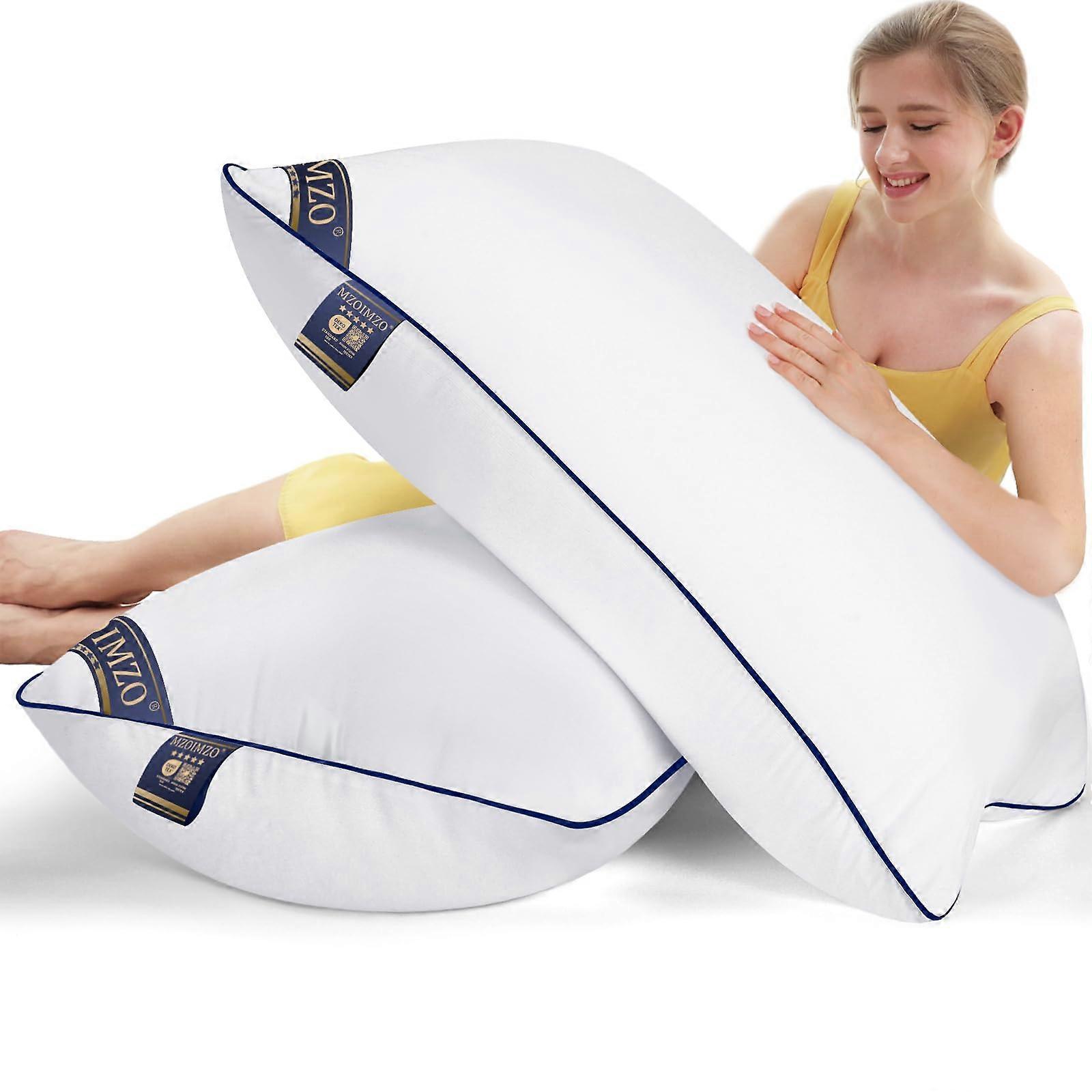 Supportive Firm Bed Pillows for Sleeping Set of 2 Standard Size 20x26 Cooling Down Alternative for Back Stomach Side Sleepers