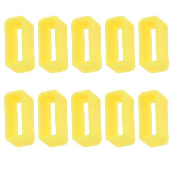 2-7pack 10pcs Rubber Silicone Watch Band Loop Strap Holder Keeper 16mm Yellow