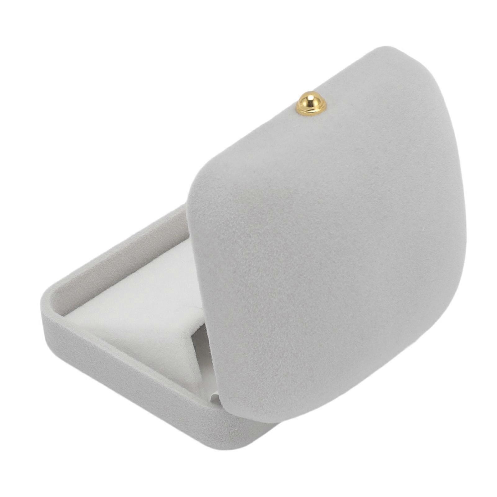 Hellgraue Schmuck-Geschenkbox mit weichem Flanellfutter, tragbar