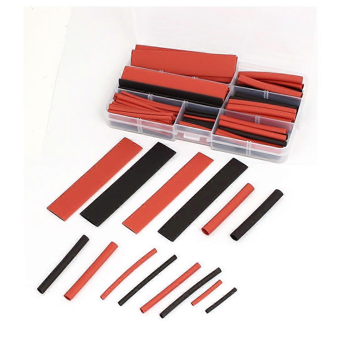 IIVVERR Heat Shrink Tube Wire Wrap Cable Sleeve Sets 8 Sizes Black Red w Case 150pcs