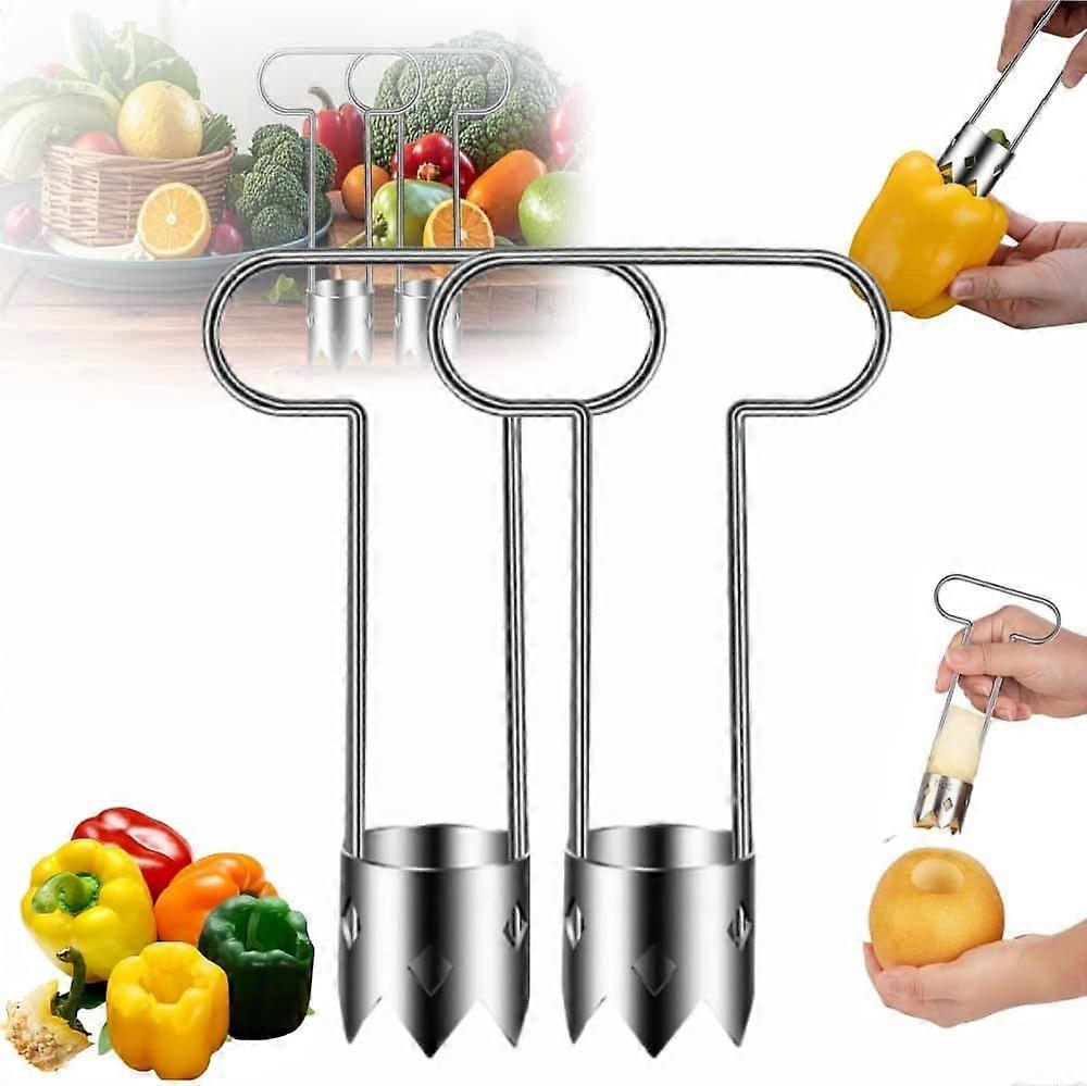 Red Bell Pepper Seed Corer,2025 New Stainless Steel Fruit Corer,Vegetable Corer Tool Cutter Pepper Seed Remover Tool,For Vegetables Fruit Corer Kitche