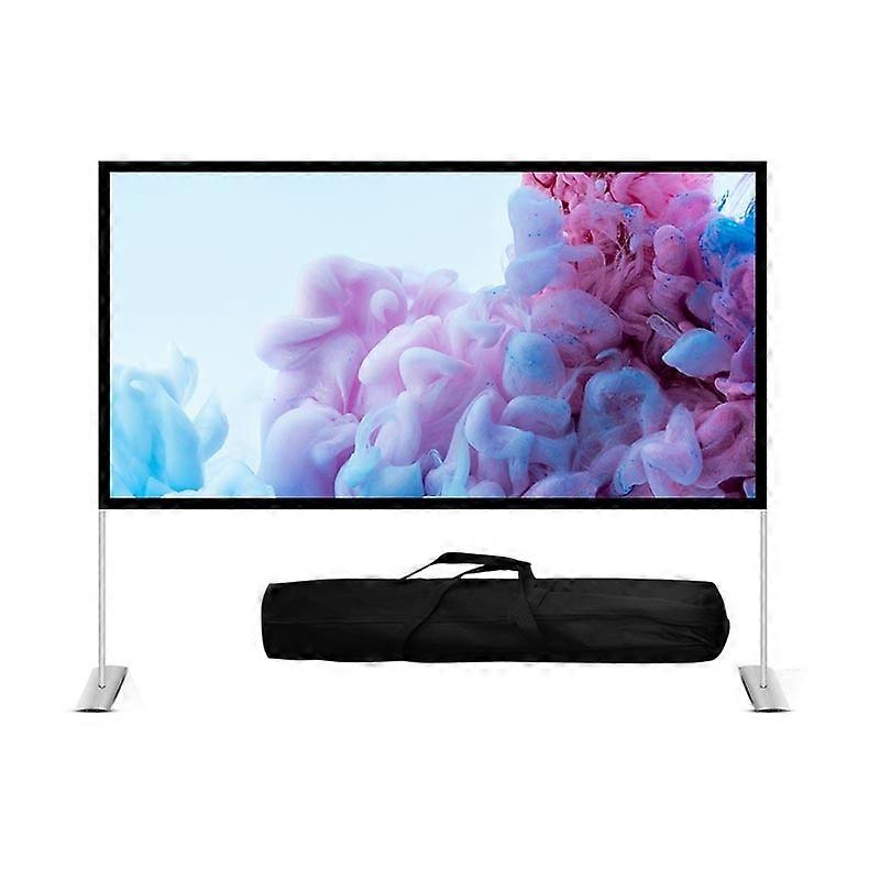 Cortina de filme de projetor de poliéster dobrável com suporte externo, tamanho: 100 polegadas (16:9)