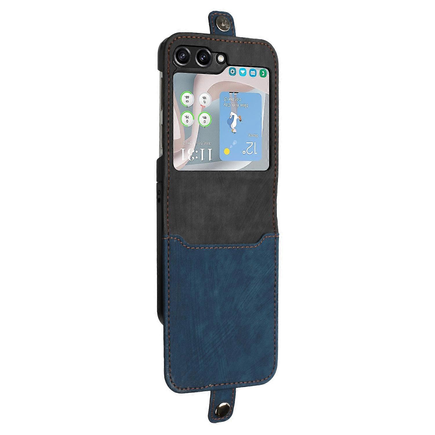 Side Buckle Double Fold Leather Phone Case
