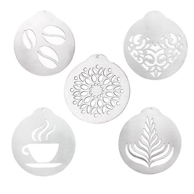 5-Piece Stainless Steel Coffee Latte Mold Set Personalized Latte Art and Cake Decoration