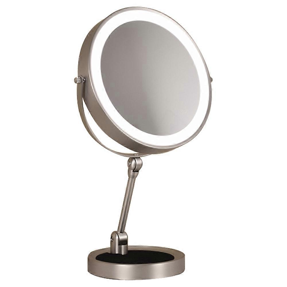 9 Inch Folding Makeup Mirror 7X Magnification Touch Control LED Light Double-Sided Vanity Mirror