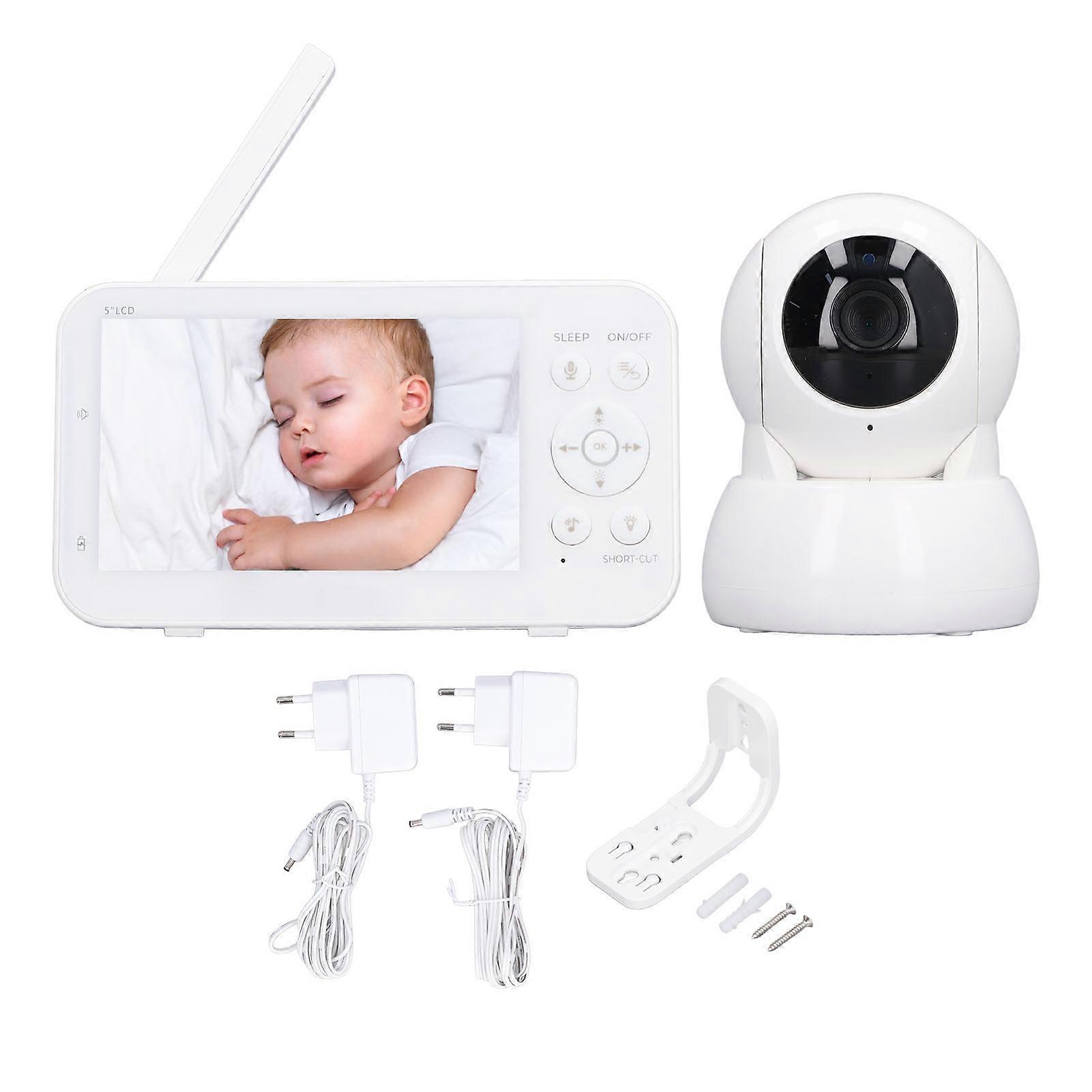 5in Wireless Baby Monitor Two Way Speaking Night Vision HD Display Smart Camera Monitor