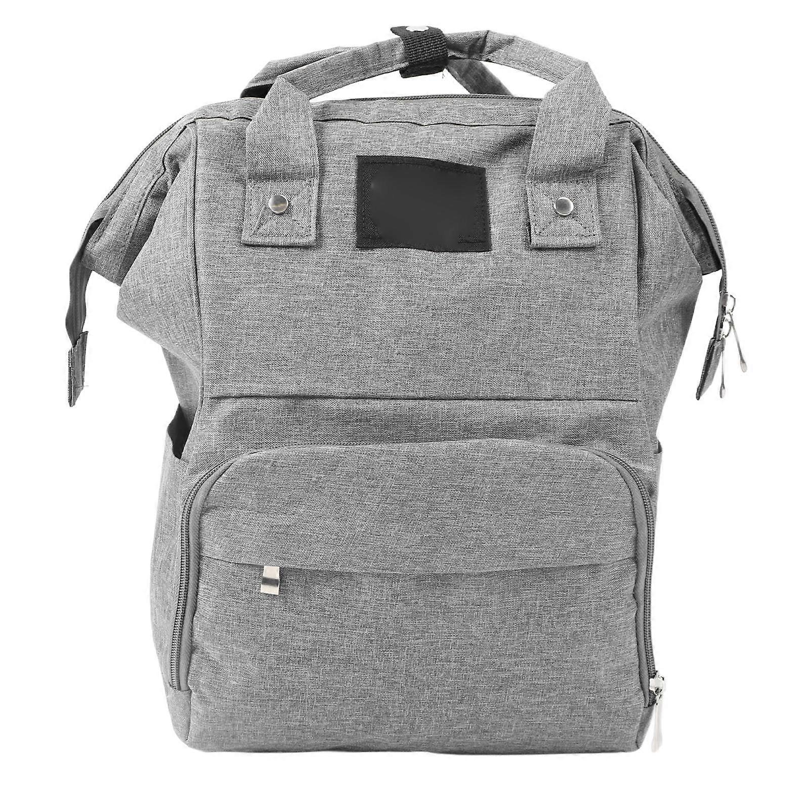 Multifunctional Travel Diaper Backpack Waterproof Large Capacity Milk Bottle Diaper Backpack Grey