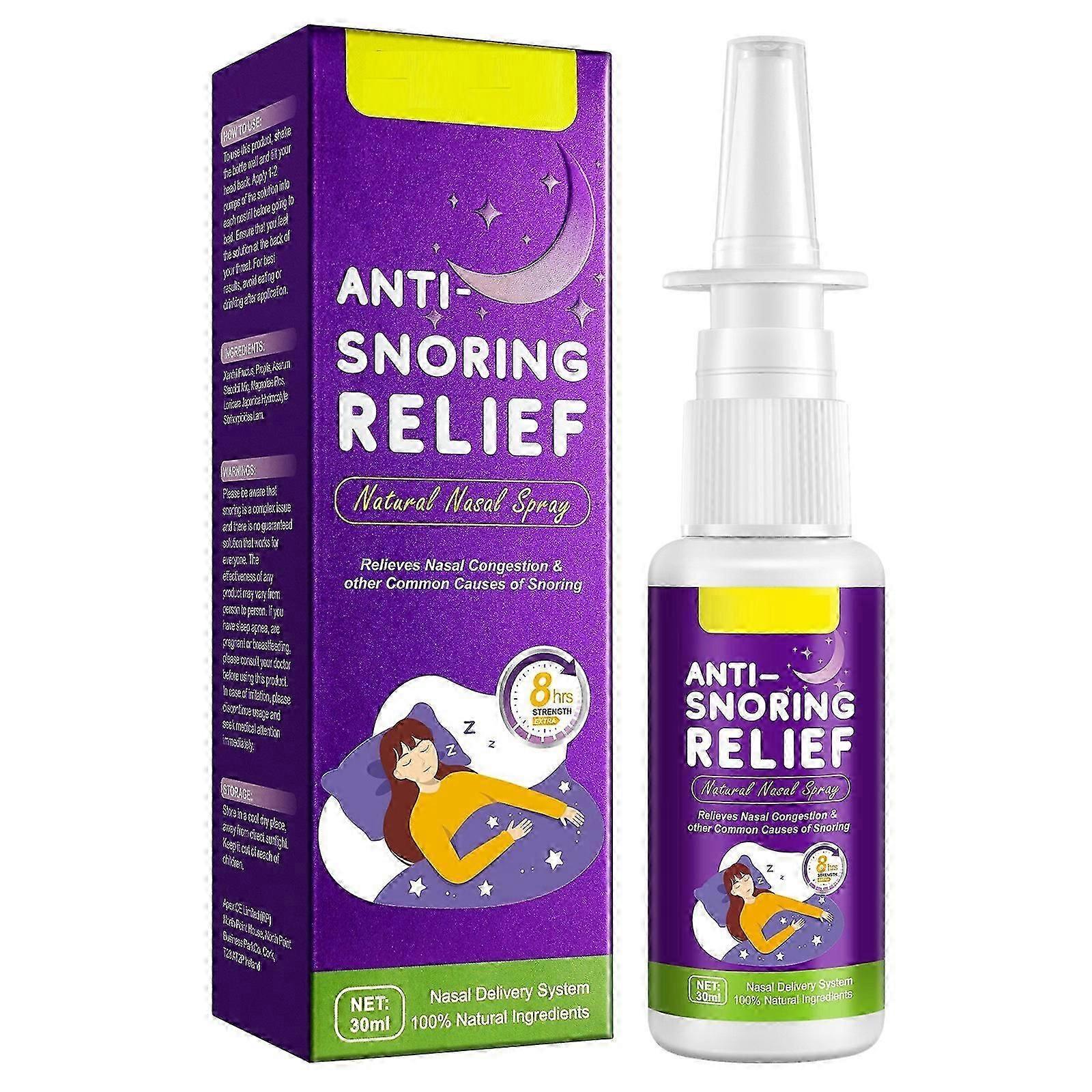 Anti Snoring Spray, Anti Snoring Nose Spray 30 ml, Natural Stop Snoring Spray, Effective Snoring Relief, Improves Breathing, for Better Sleep