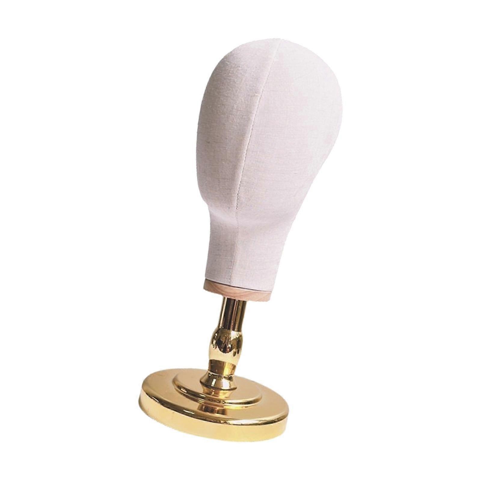 Mannequin Head Canvas Block Head Manikin Fabric Head Hat Display Stand with PVC