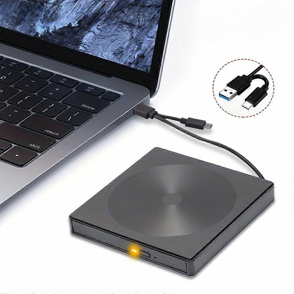 DVD External Drive USB 3.0 and Type C DVD Burner for Desktop and Laptop