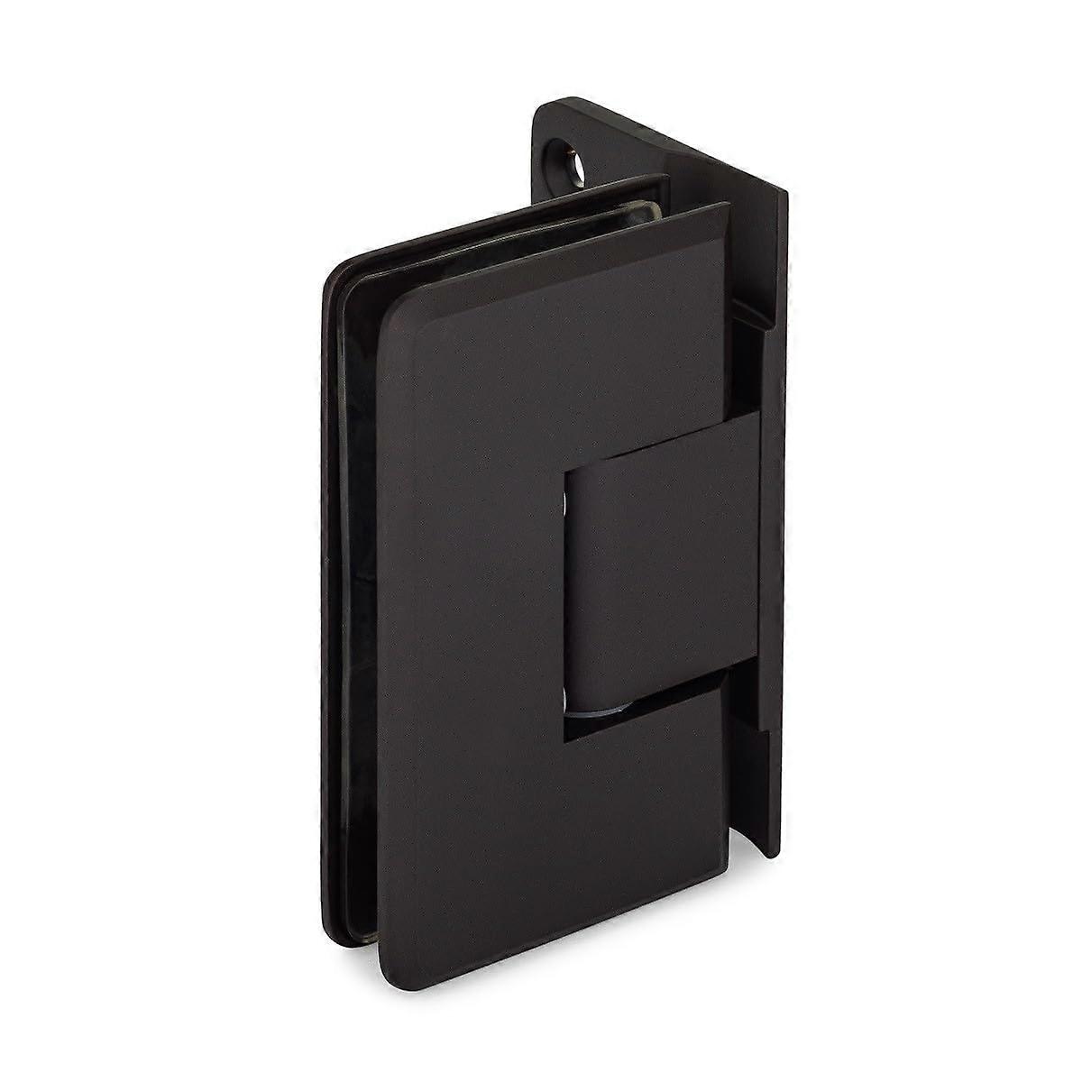 Portals Oceana Standard Duty Adjustable 90° Wall-Glass Hinge with Offset Backplate - Oil Rubbed Bronze Medium